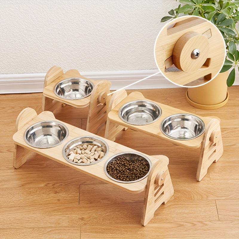 1/2/3pcs Adjustable Slanting Ceramic Pet Bowl Set - Ergonomic Lifting Design, Easy Cleaning, Anti-Slip Base, Suitable for Cats and Dogs of All Sizes - Dog Bowl, Cat Food Bowl, Pet Feeding Essentials