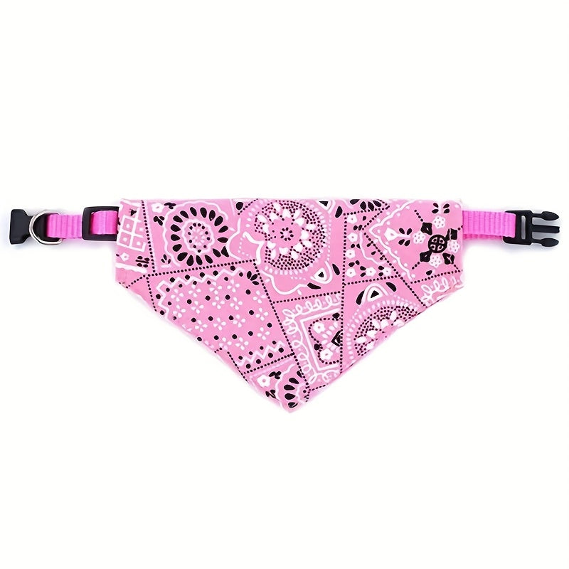 1pc Cashew Floral Graphic Dog Bandanas - Adjustable Triangle Pet Saliva Towel for Small and Medium Dogs and Cats - Stylish and Comfortable Pet Supplies