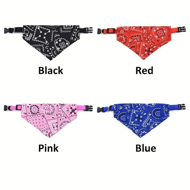 1pc Cashew Floral Graphic Dog Bandanas - Adjustable Triangle Pet Saliva Towel for Small and Medium Dogs and Cats - Stylish and Comfortable Pet Supplies