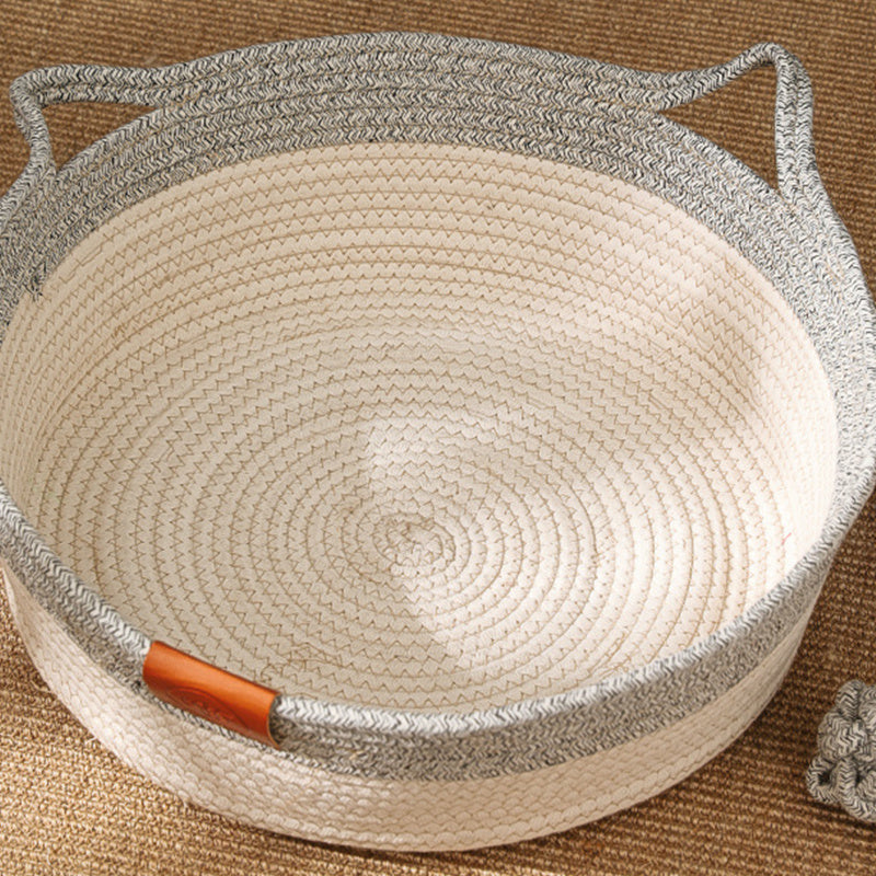 1pc Cozy Round Rattan Cat Bed - Hand-Woven, Soft, Breathable, and Durable - Perfect for Small Cats, Puppies, and Kittens - Round Mat, Puppy Bed, and Cat Basket