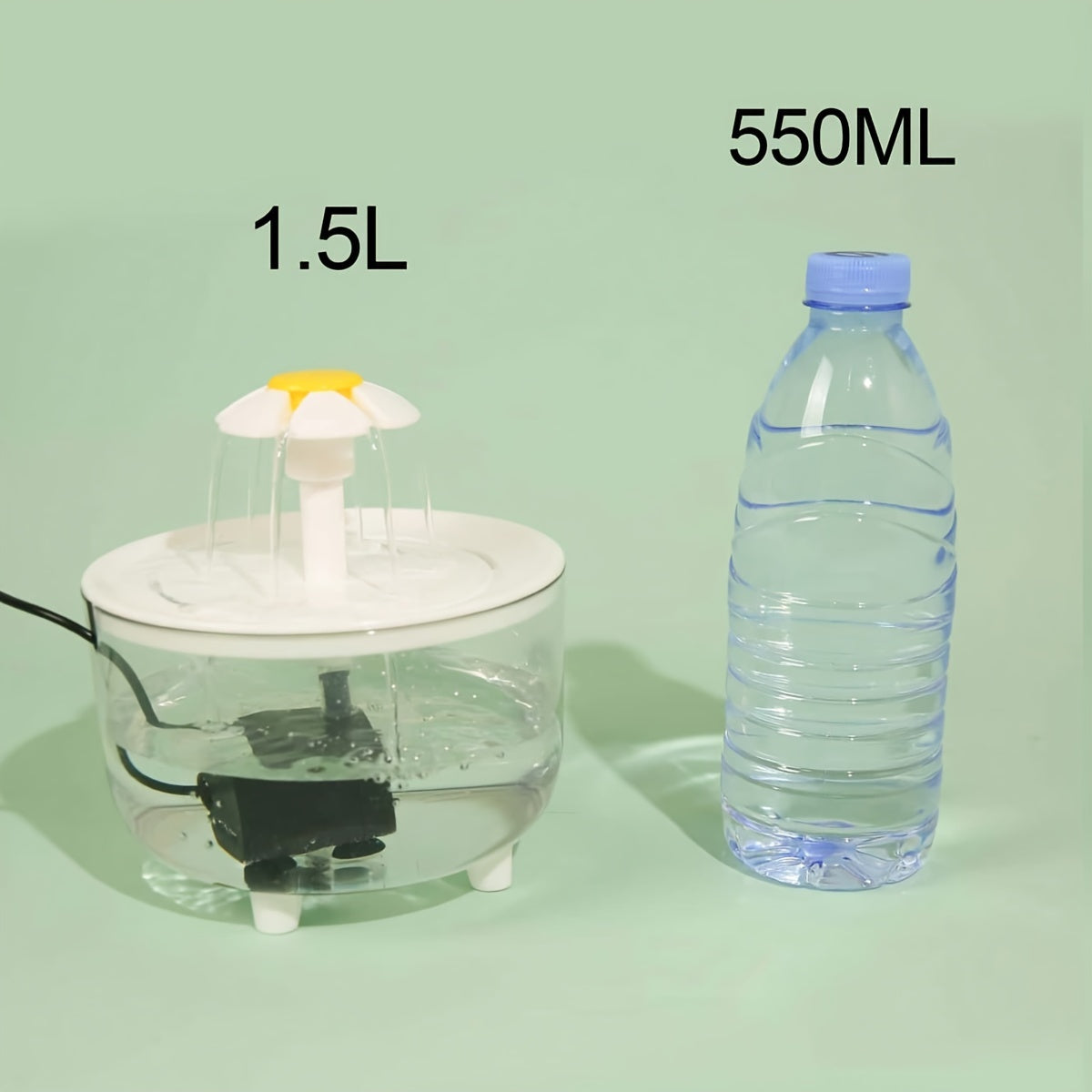 1.5L Large Capacity Transparent Pet Water Fountain - Automatic Circulation, USB Powered, Whisper Quiet, Easy to Clean, and BPA-Free - Perfect for Indoor Cats and Small Pets