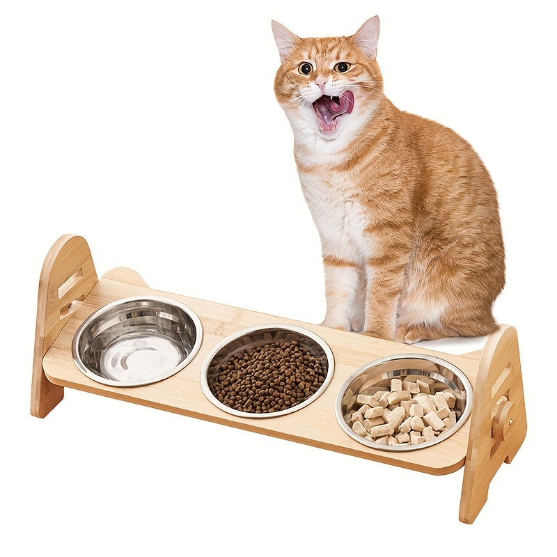 1/2/3pcs Adjustable Slanting Ceramic Pet Bowl Set - Ergonomic Lifting Design, Easy Cleaning, Anti-Slip Base, Suitable for Cats and Dogs of All Sizes - Dog Bowl, Cat Food Bowl, Pet Feeding Essentials