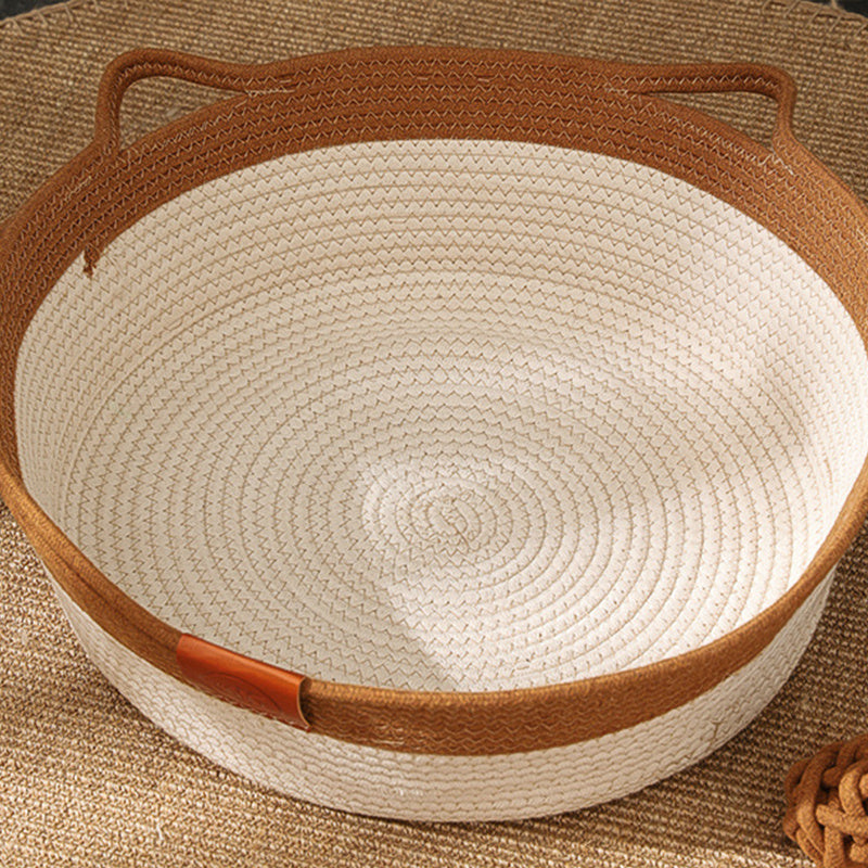 1pc Cozy Round Rattan Cat Bed - Hand-Woven, Soft, Breathable, and Durable - Perfect for Small Cats, Puppies, and Kittens - Round Mat, Puppy Bed, and Cat Basket