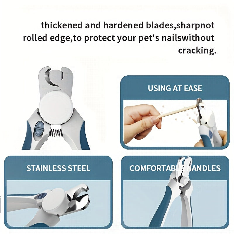 1pc LED Illuminated Pet Nail Clipper - Claw Care for Dogs and Cats - Easy Grooming Tool with Precise Trimming and Safety Features for Pet Care Supplies